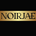 Gold rectangular plaque with 'NOIRJAE' text on a black background